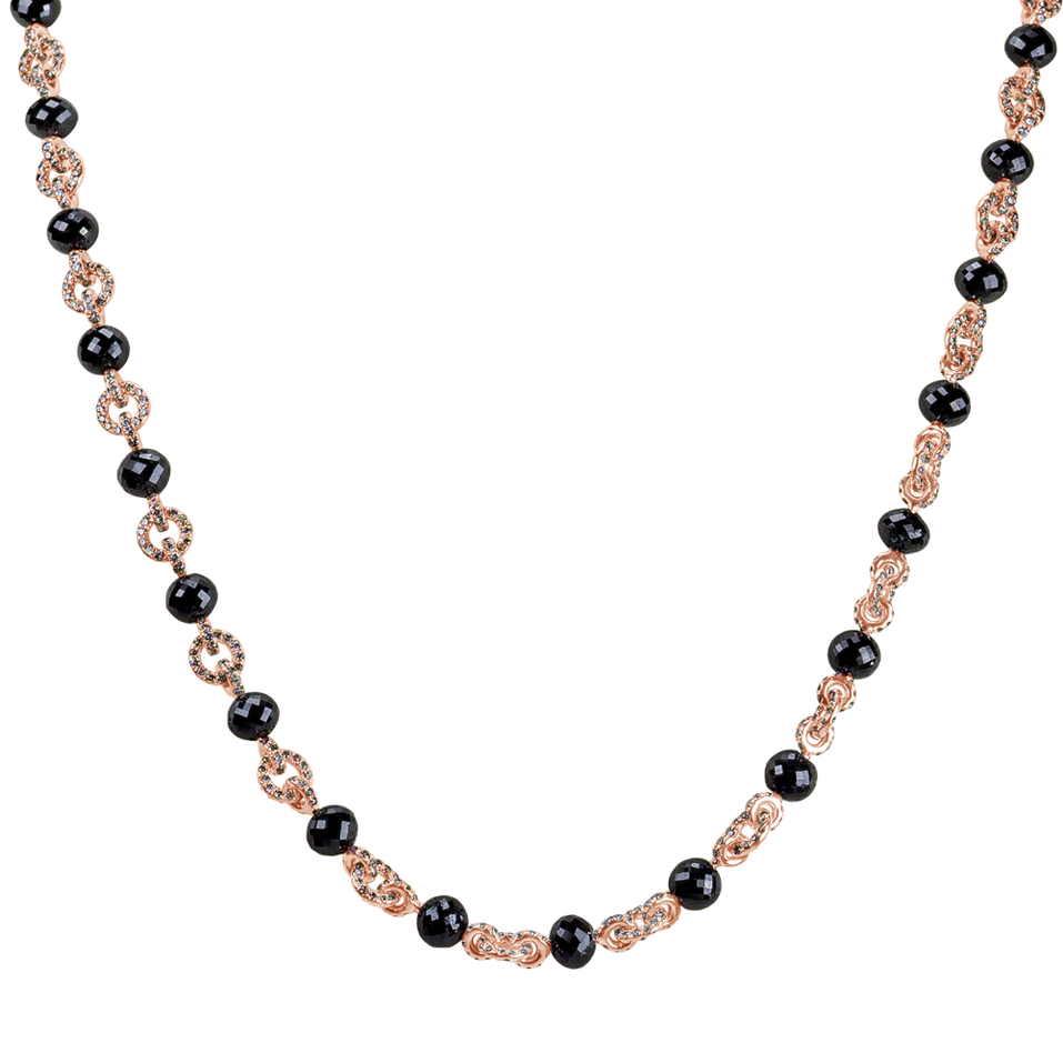Necklace with brown and black diamonds Frozen Night