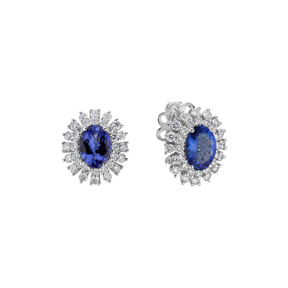 Diamond earrings with Tanzanite Fairytale Goddess