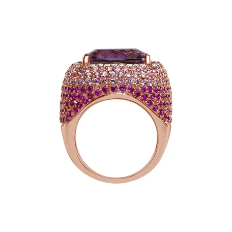 Diamond ring with Amethyst and Sapphire Sweet Sin