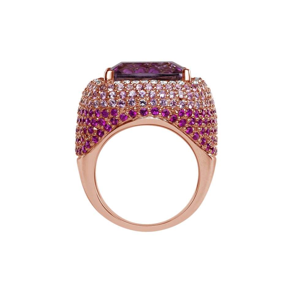 Diamond ring with Amethyst and Sapphire Sweet Sin