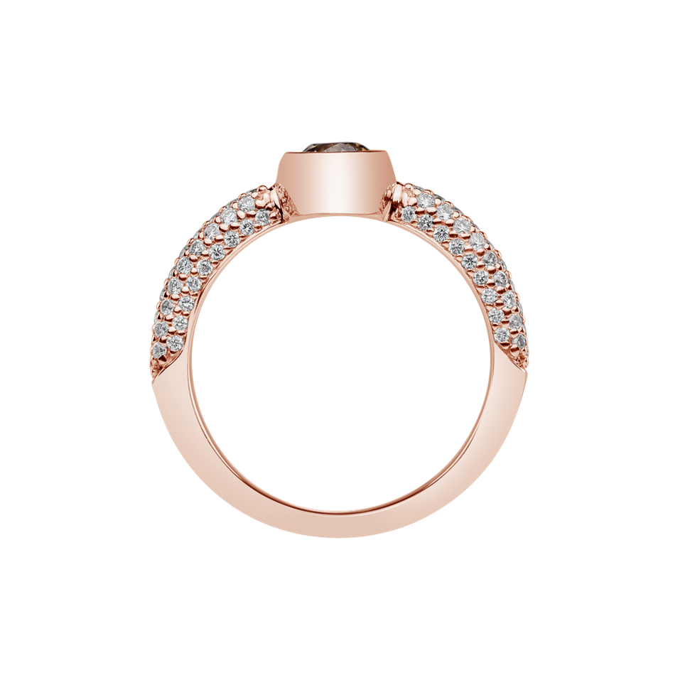 Ring with brown and white diamonds Miracle Ray