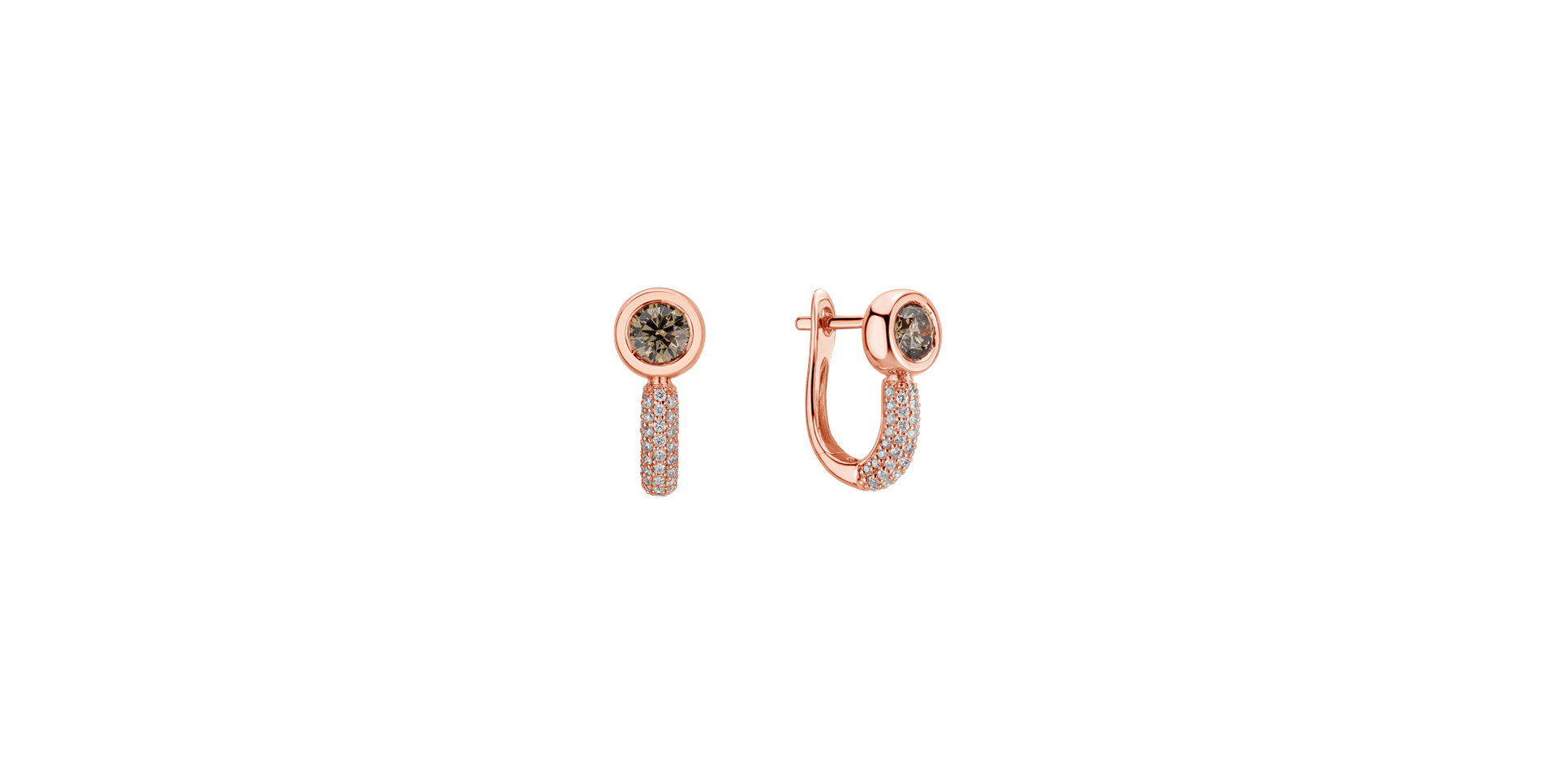 Earrings with brown and white diamonds Starshine Essence