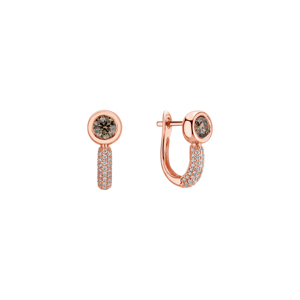 Earrings with brown and white diamonds Starshine Essence