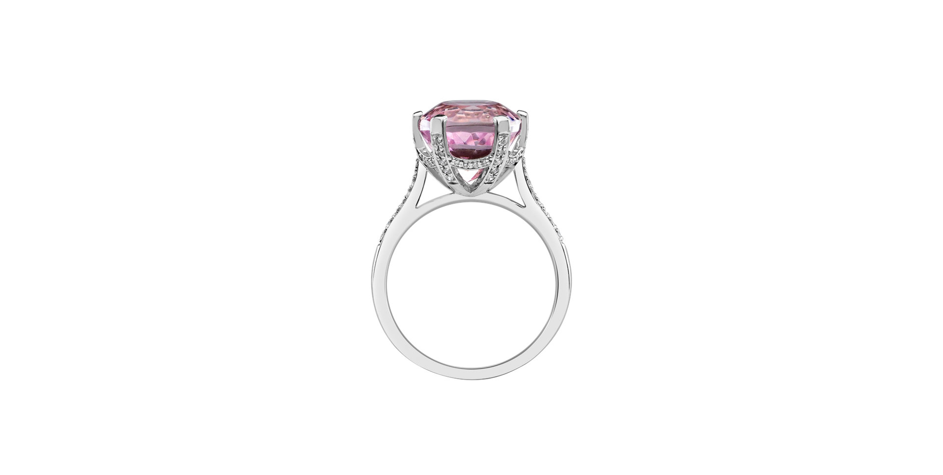 Diamond ring with Kunzite Buddy
