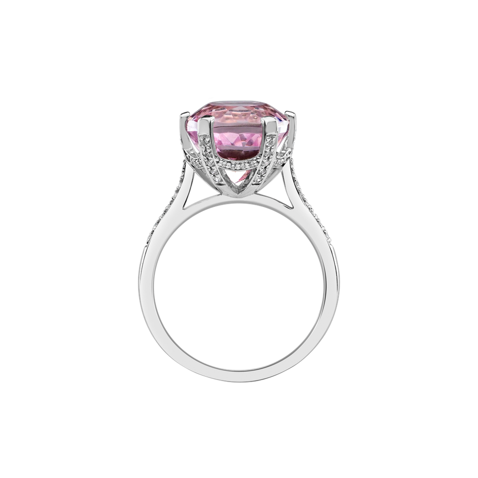 Diamond ring with Kunzite Buddy