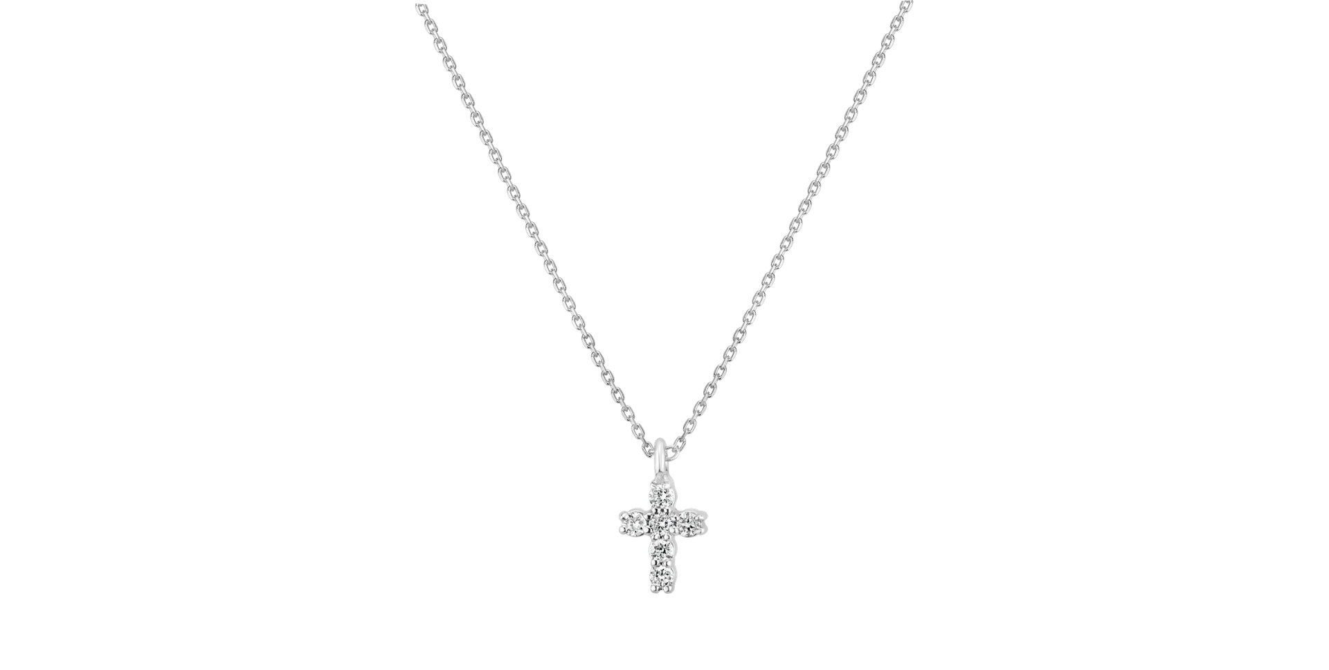 Diamond necklace Glossy Cross