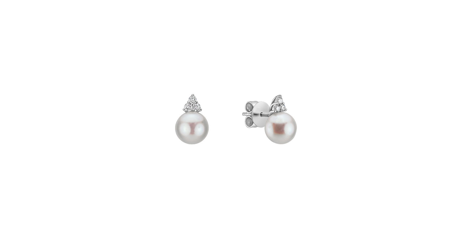 Diamond earrings with Pearls Endless Beauty