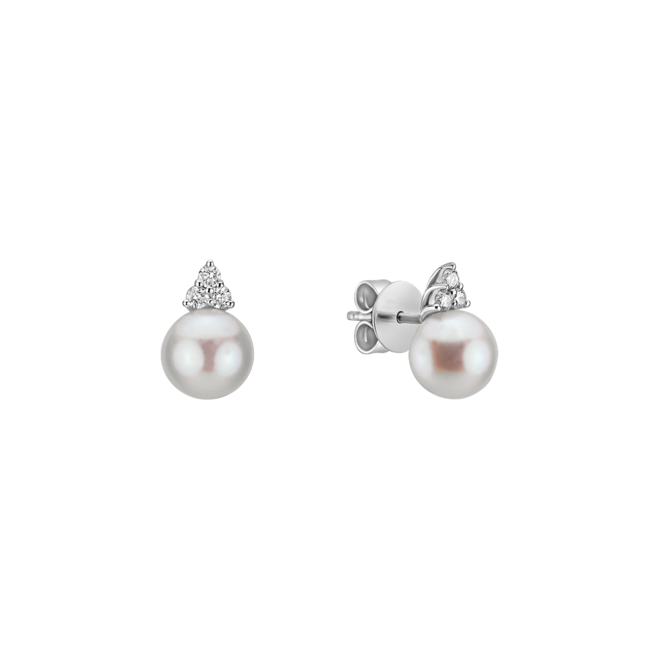 Diamond earrings with Pearls Endless Beauty