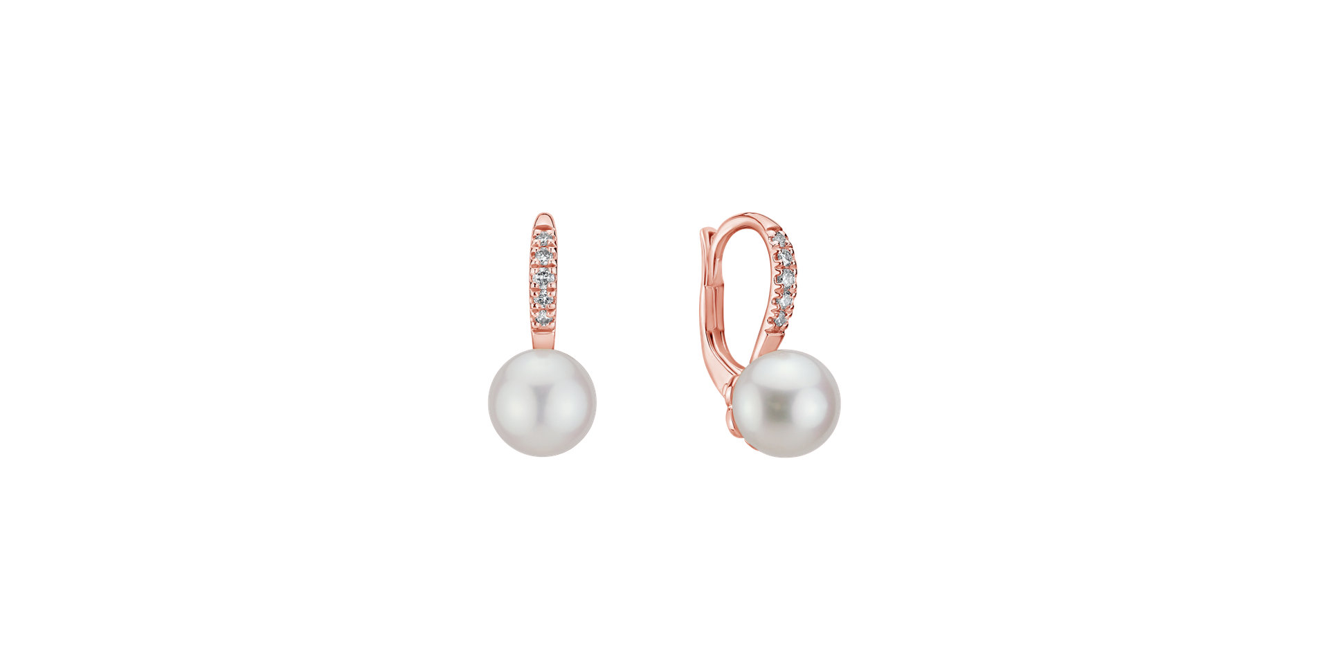 Diamond earrings with Pearl Shimmering Lake