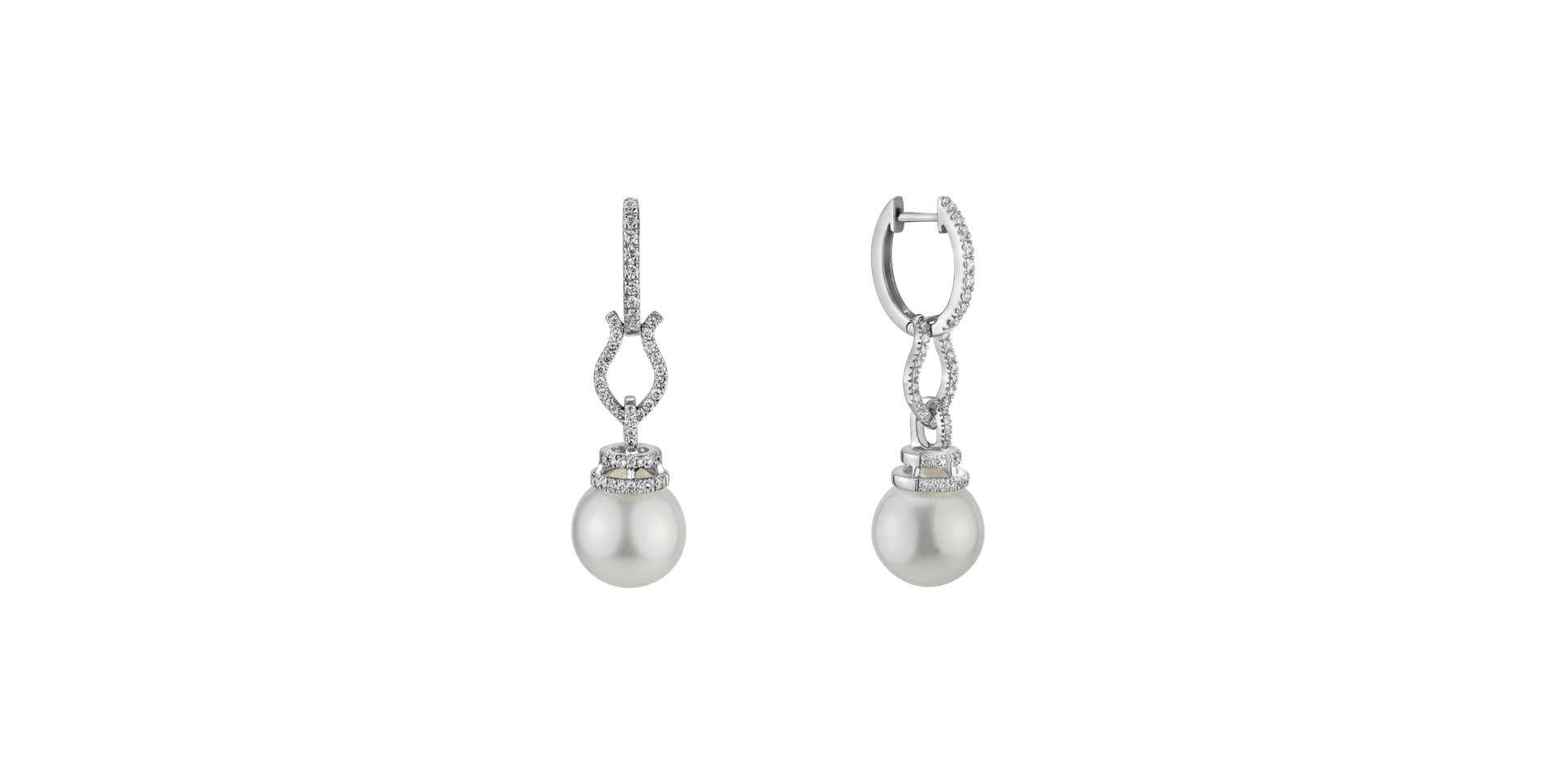 Diamond earrings with Pearl Ocean Sorrow