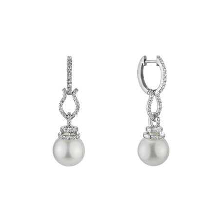 Diamond earrings with Pearl Ocean Sorrow