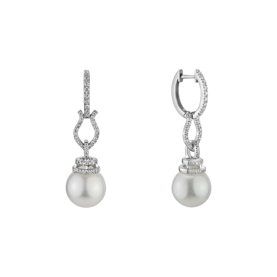 Diamond earrings with Pearl Ocean Sorrow