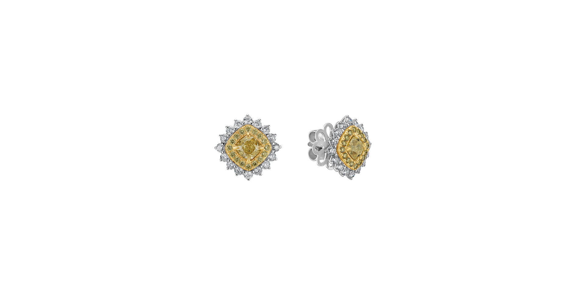 Earrings with yellow and white diamonds Infinite Sunday