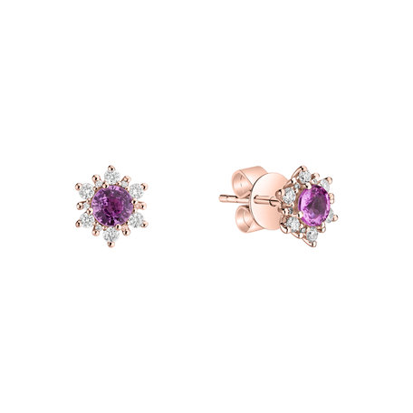 Diamond earrings with Sapphire Snow Star