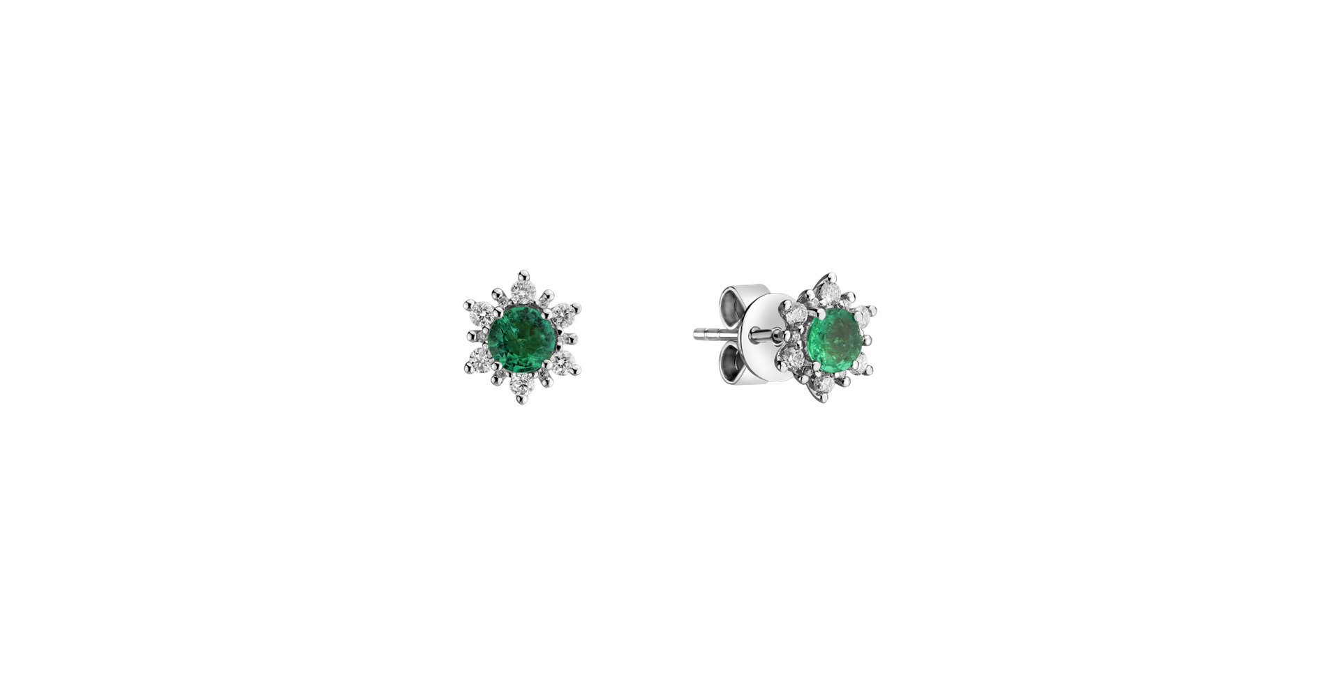 Diamond earrings with Emerald Snow Star