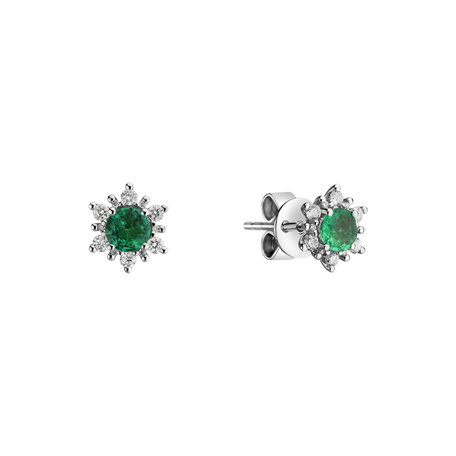 Diamond earrings with Emerald Snow Star