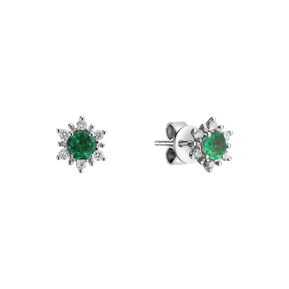 Diamond earrings with Emerald Snow Star