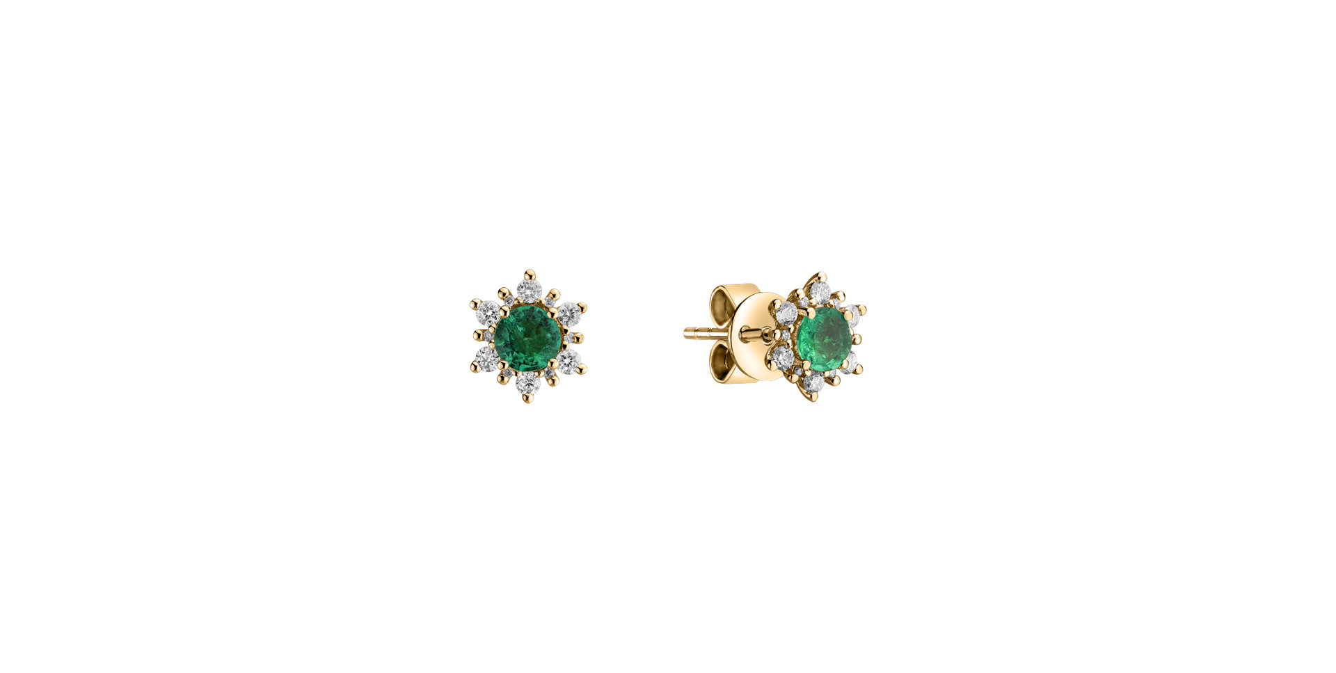 Diamond earrings with Emerald Snow Star