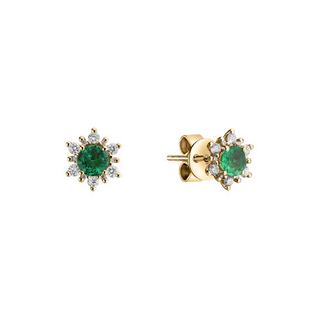 Diamond earrings with Emerald Snow Star