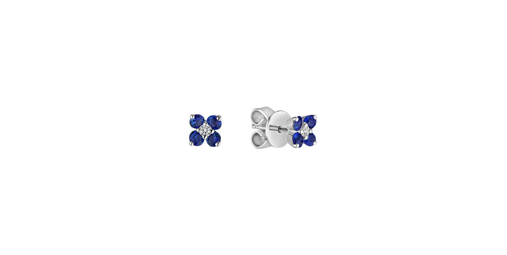 Diamond earrings with Tanzanite Divine Bloom
