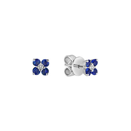 Diamond earrings with Tanzanite Divine Bloom