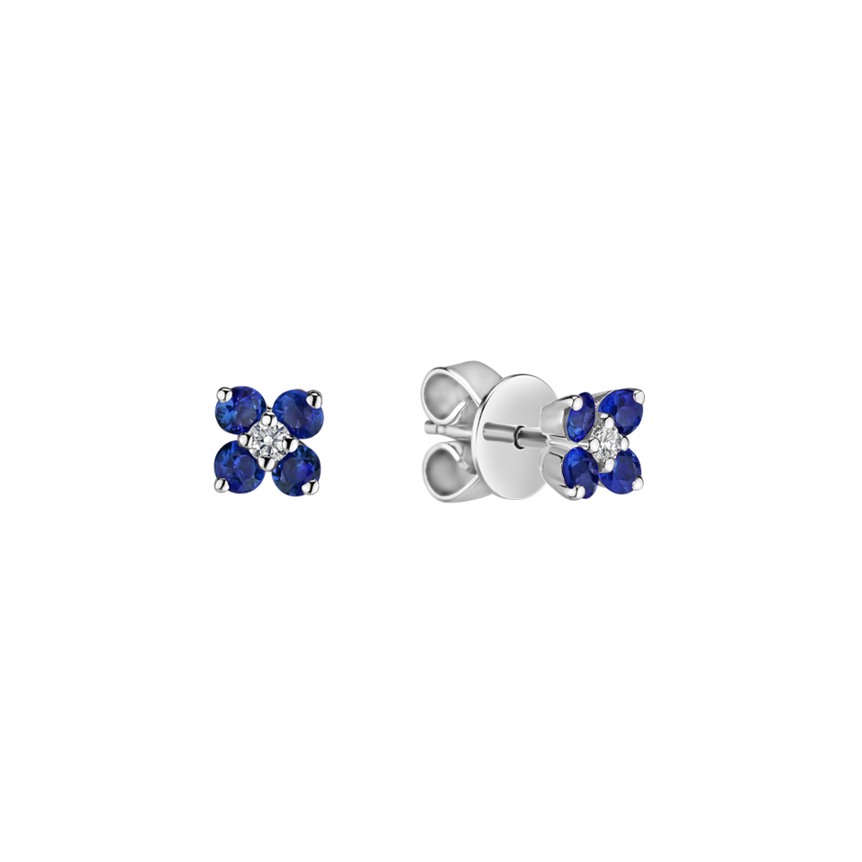 Diamond earrings with Tanzanite Divine Bloom