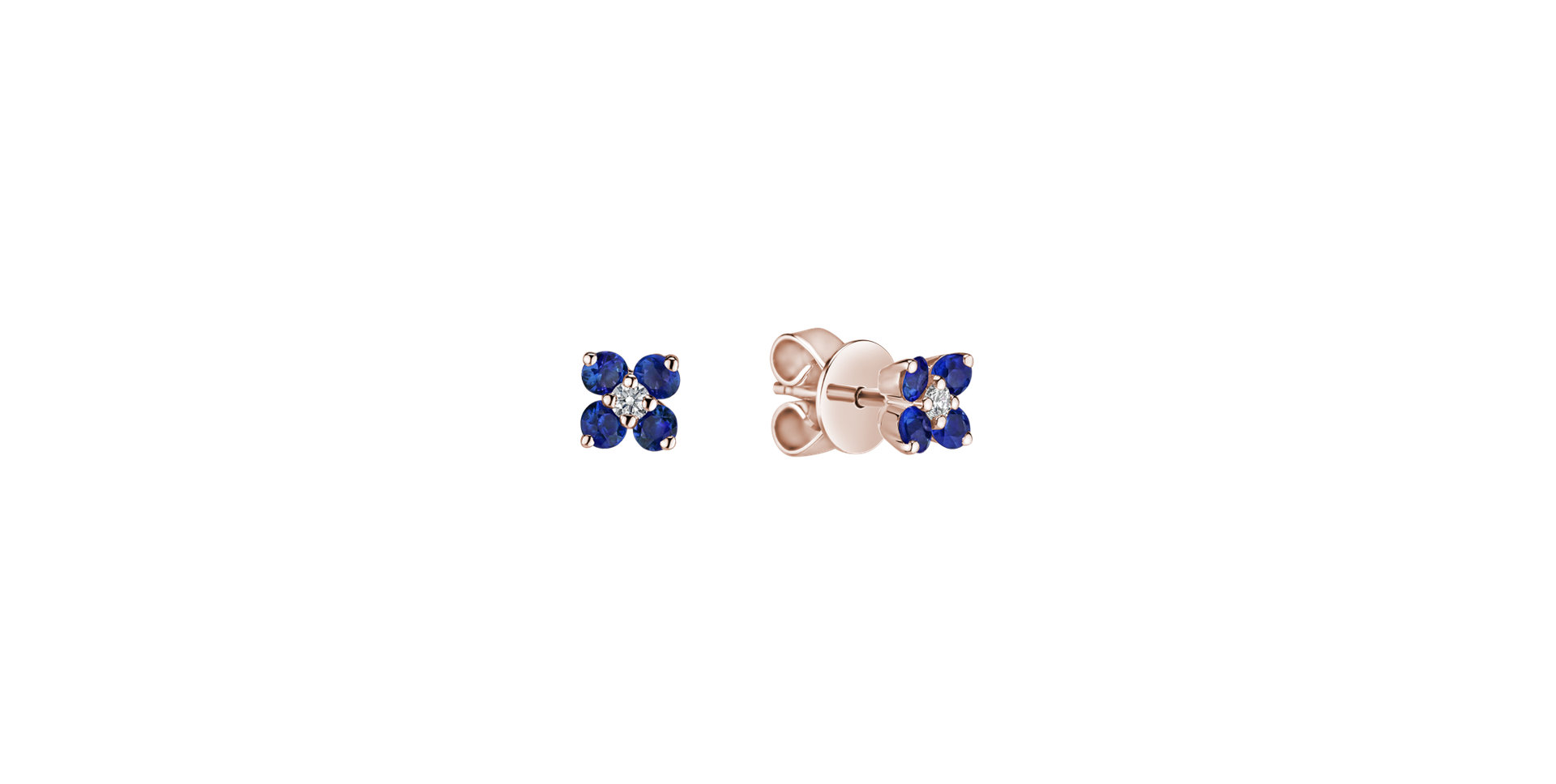 Diamond earrings with Tanzanite Divine Bloom