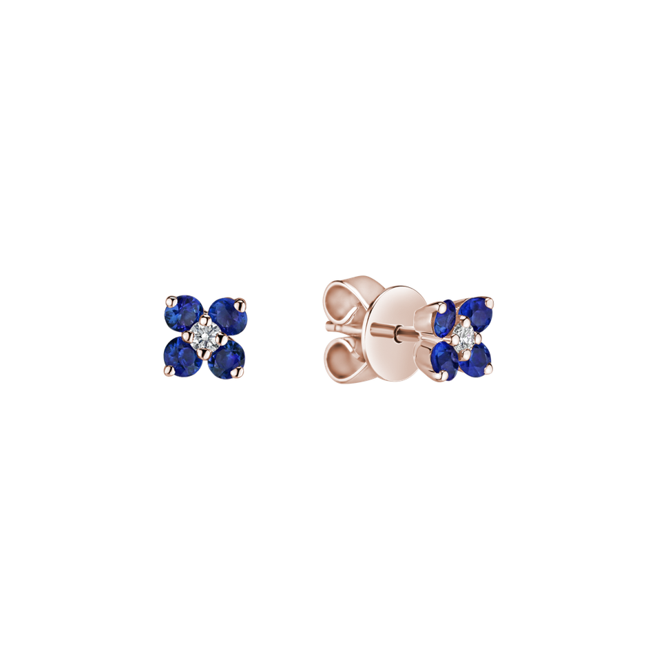 Diamond earrings with Tanzanite Divine Bloom