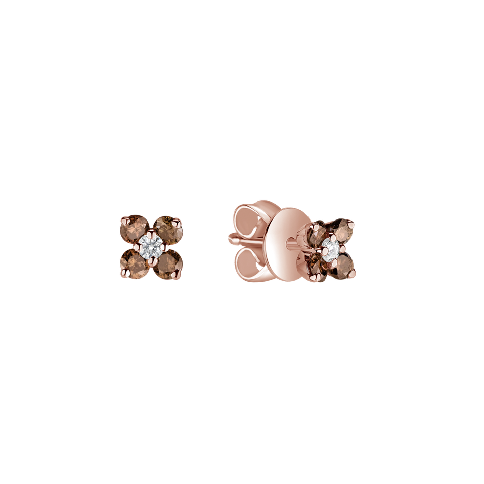 Earrings with brown diamonds Divine Bloom