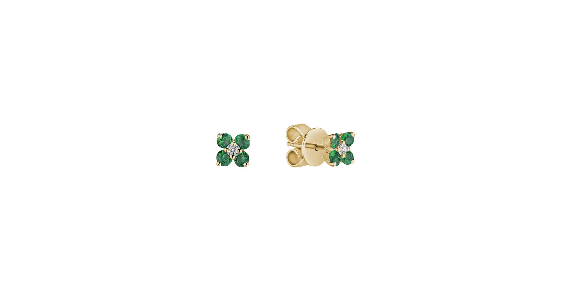 Diamond earrings with Emerald Divine Bloom