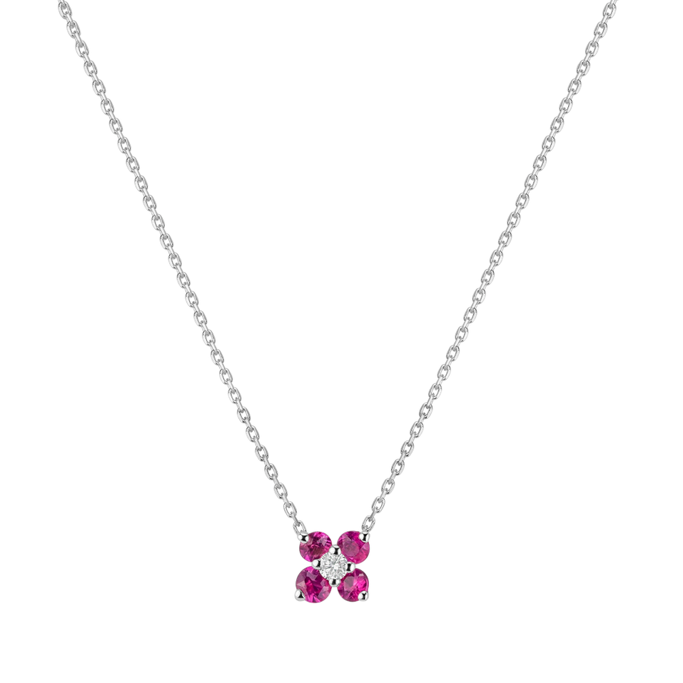 Diamond necklace with Ruby Divine Bloom