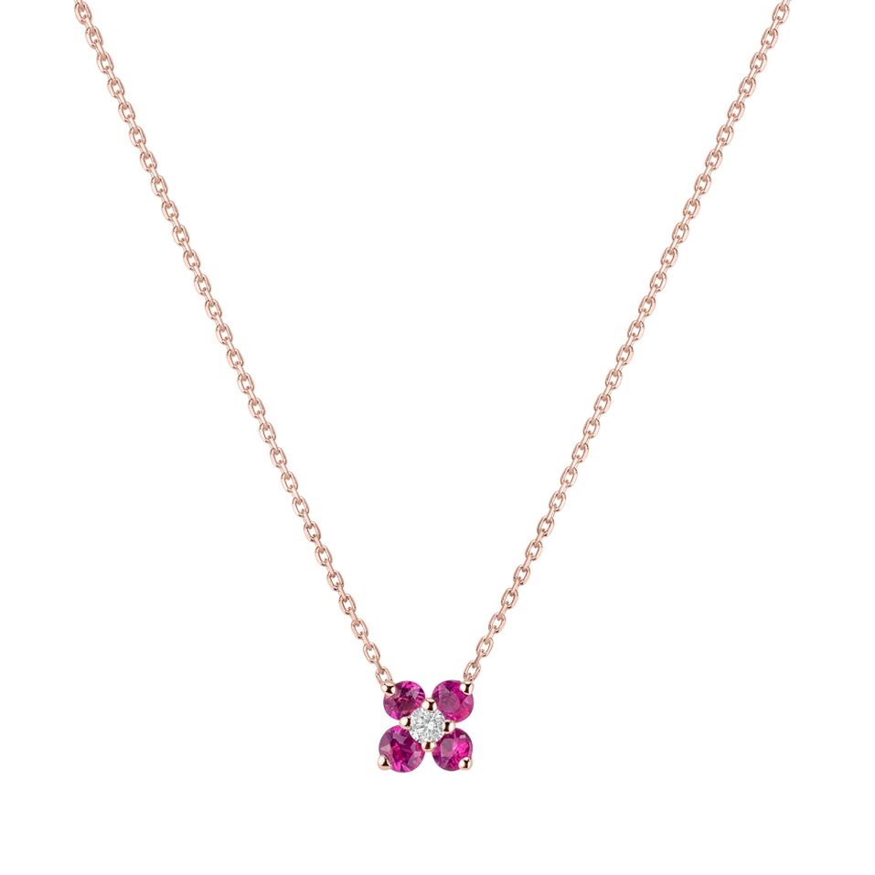 Diamond necklace with Ruby Divine Bloom