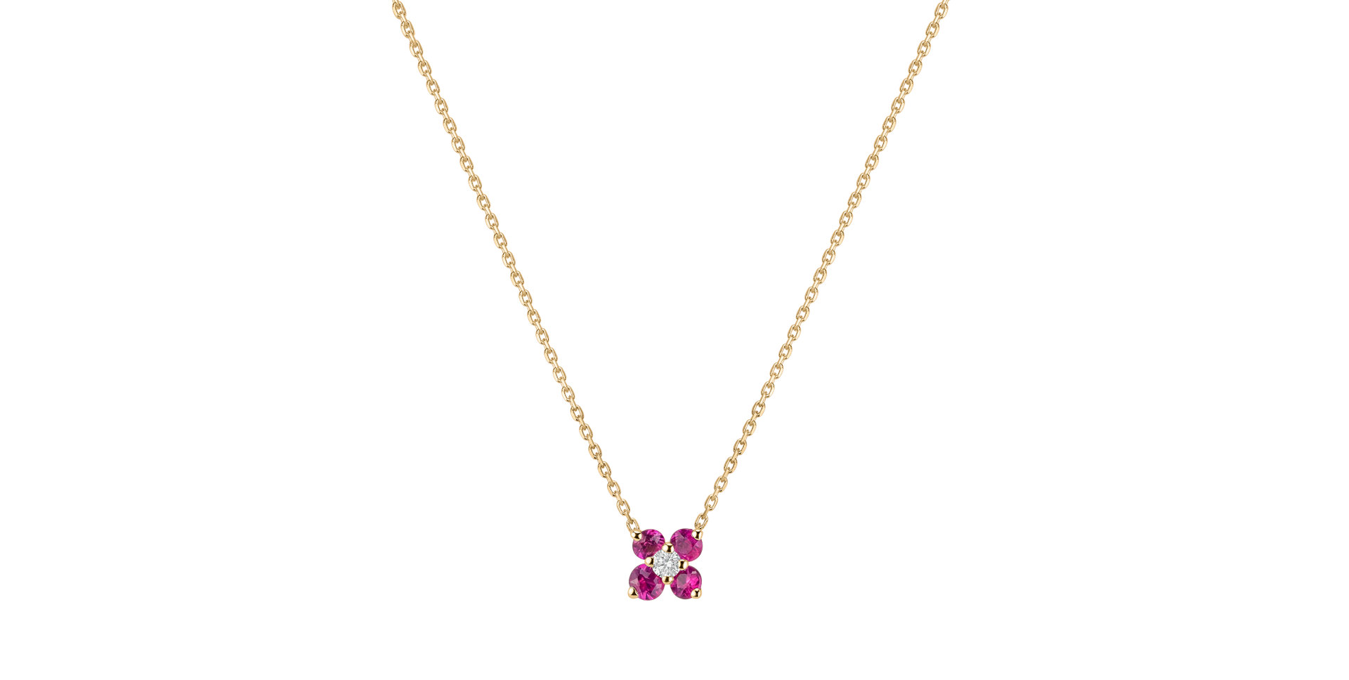 Diamond necklace with Ruby Divine Bloom