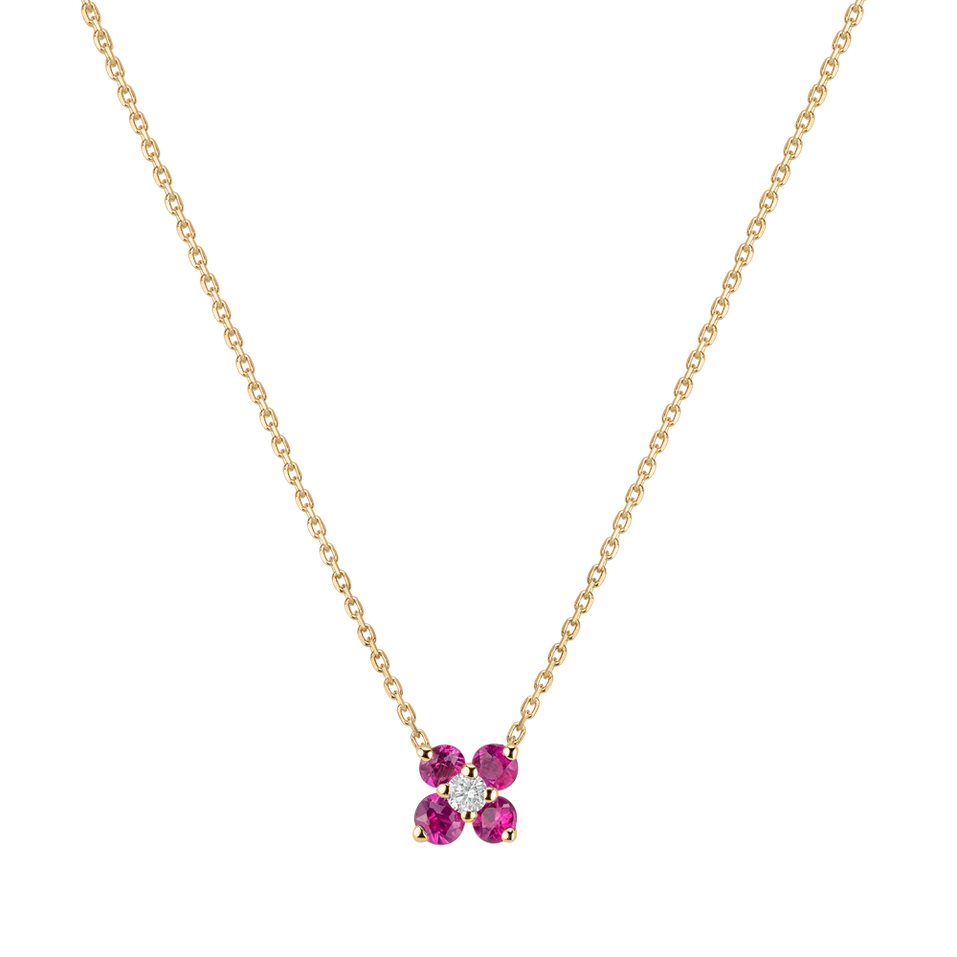 Diamond necklace with Ruby Divine Bloom