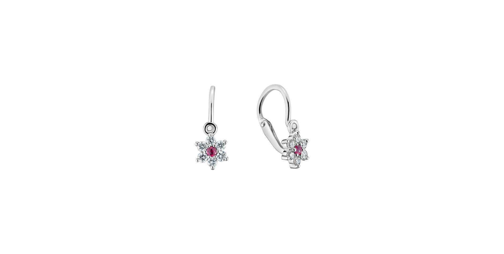 Diamond earrings with Ruby Early Sparks