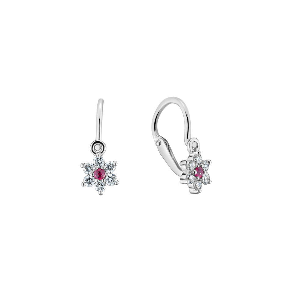 Diamond earrings with Ruby Early Sparks