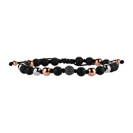 Bracelet with Agate and black diamonds Black Mamba