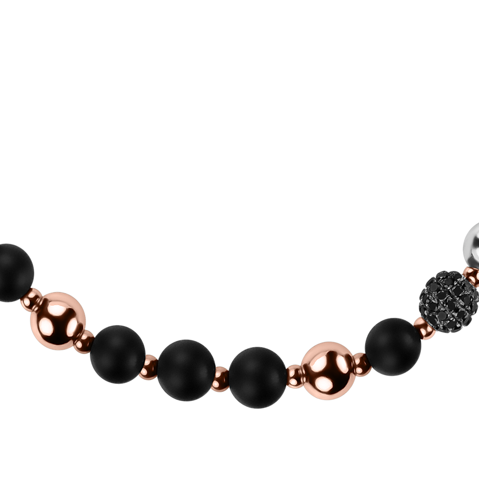 Bracelet with Agate and black diamonds Lovely Element
