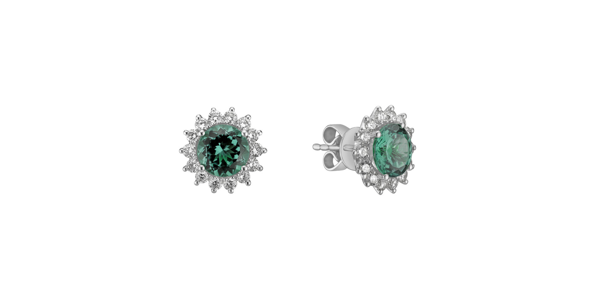 Diamond earrings with Tourmaline Stellar Hope