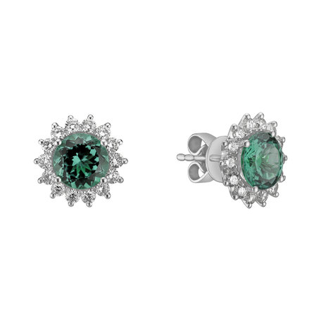 Diamond earrings with Tourmaline Stellar Hope