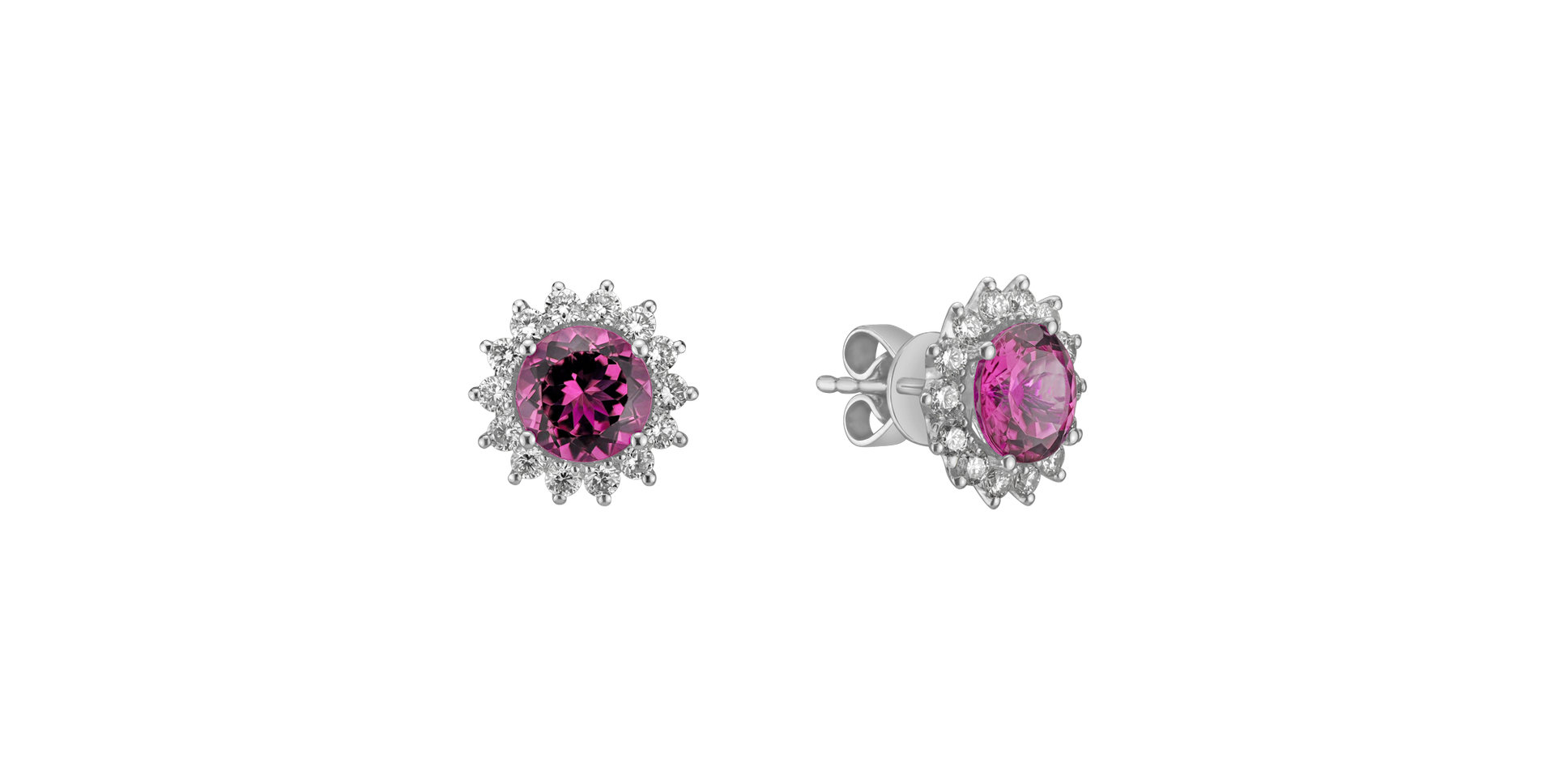 Diamond earrings with Tourmaline Stellar Hope