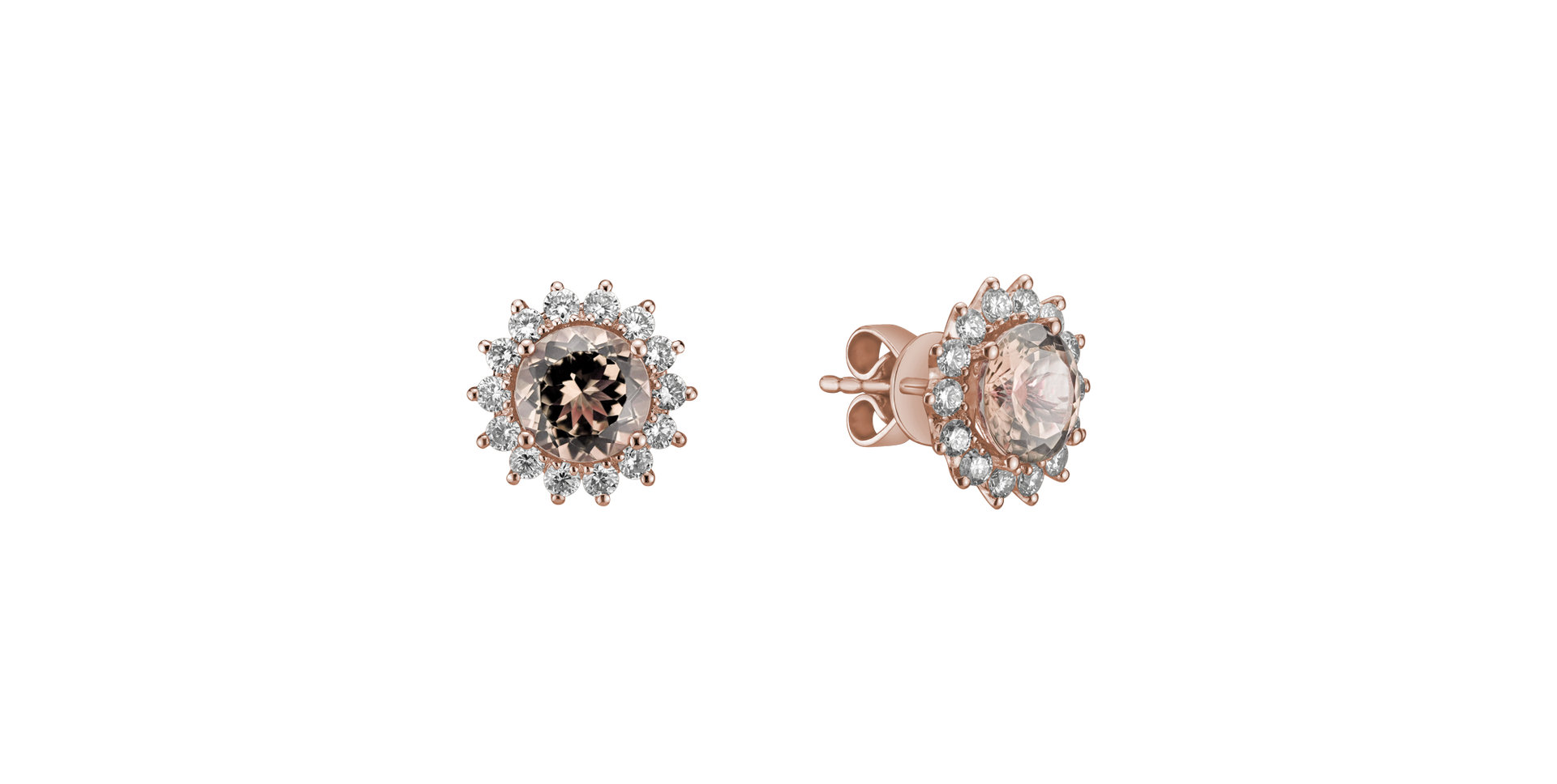 Diamond earrings with Morganite Stellar Hope