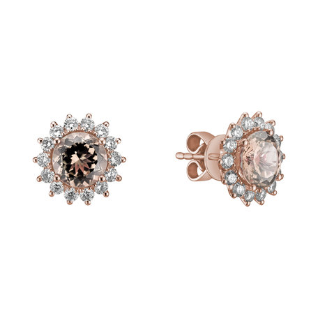 Diamond earrings with Morganite Stellar Hope