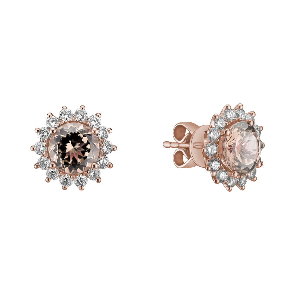Diamond earrings with Morganite Stellar Hope