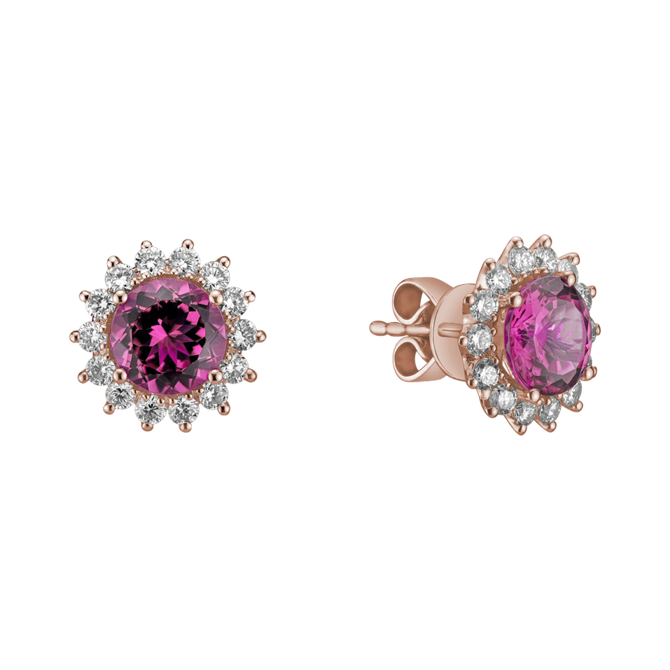 Diamond earrings with Tourmaline Stellar Hope