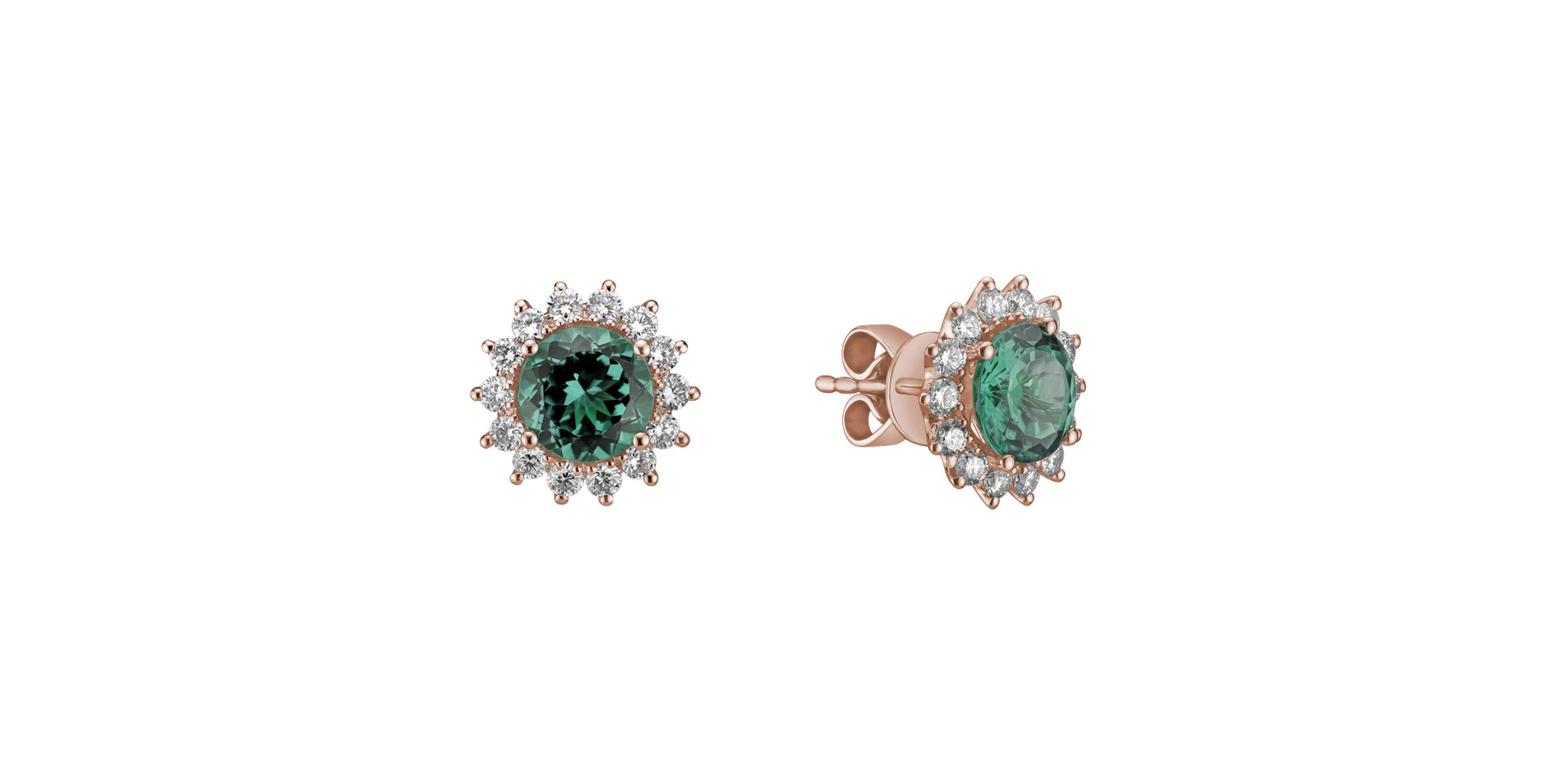 Diamond earrings with Tourmaline Stellar Hope