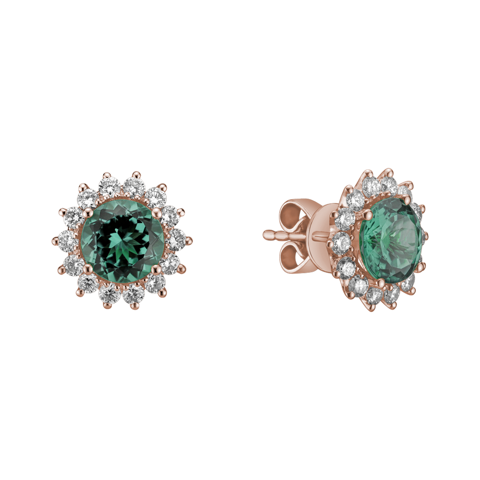 Diamond earrings with Tourmaline Stellar Hope