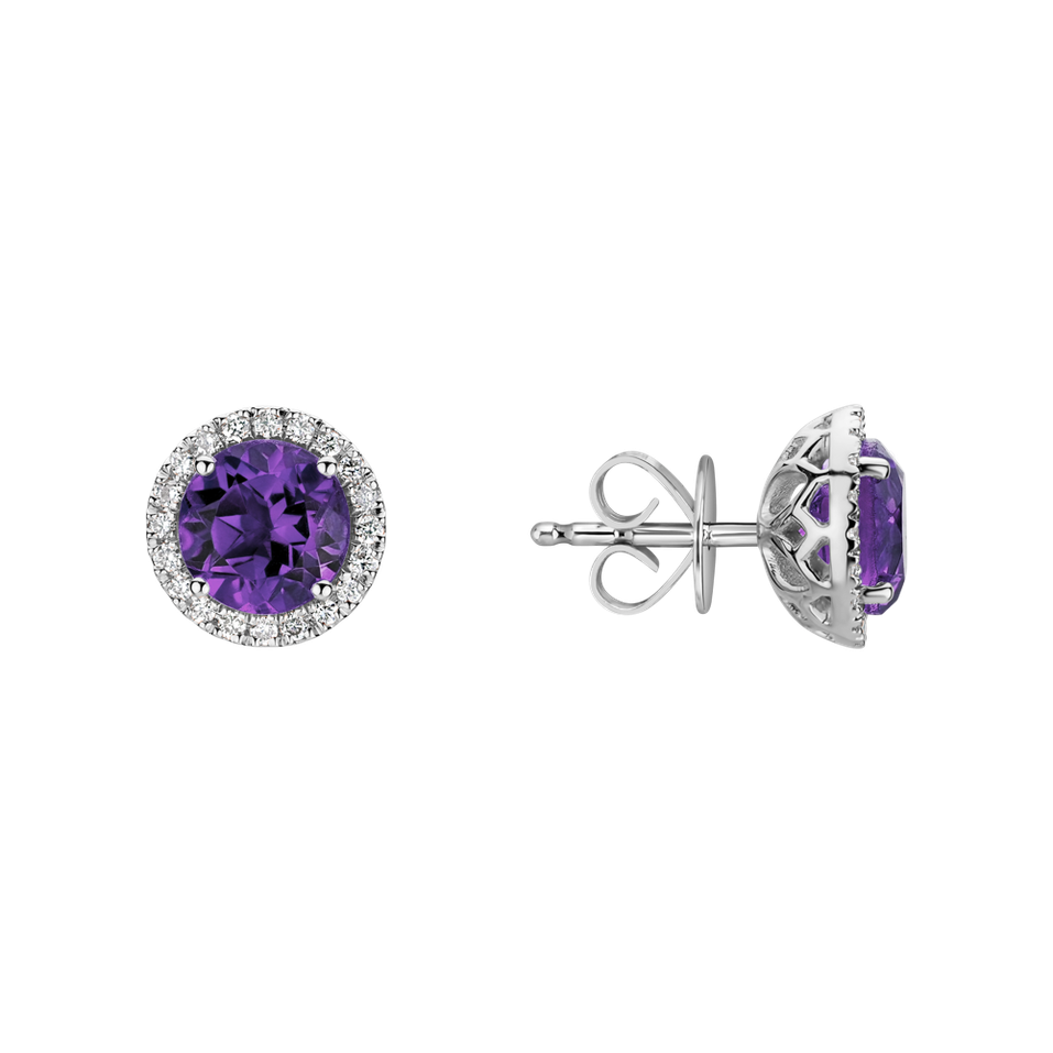 Diamond earrings with Amethyst Brazil Eternal Eternal Sunshine