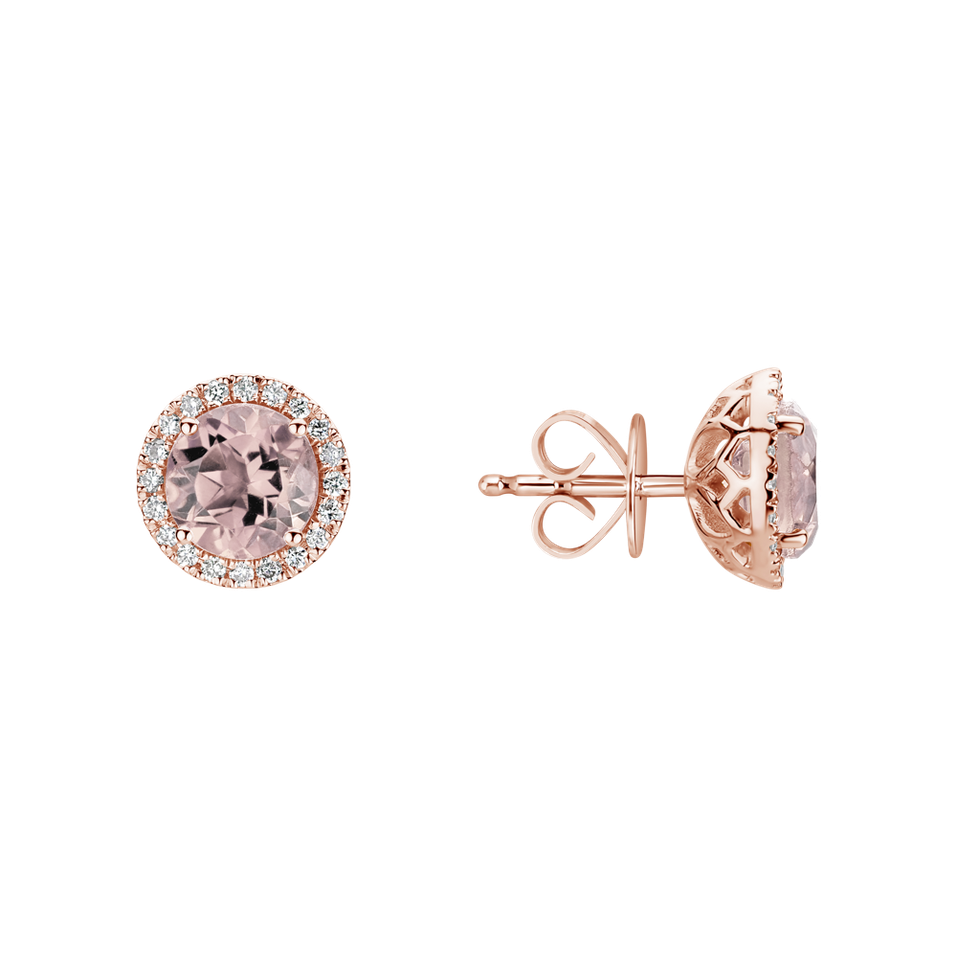 Diamond earrings with Morganite Eternal Sunshine