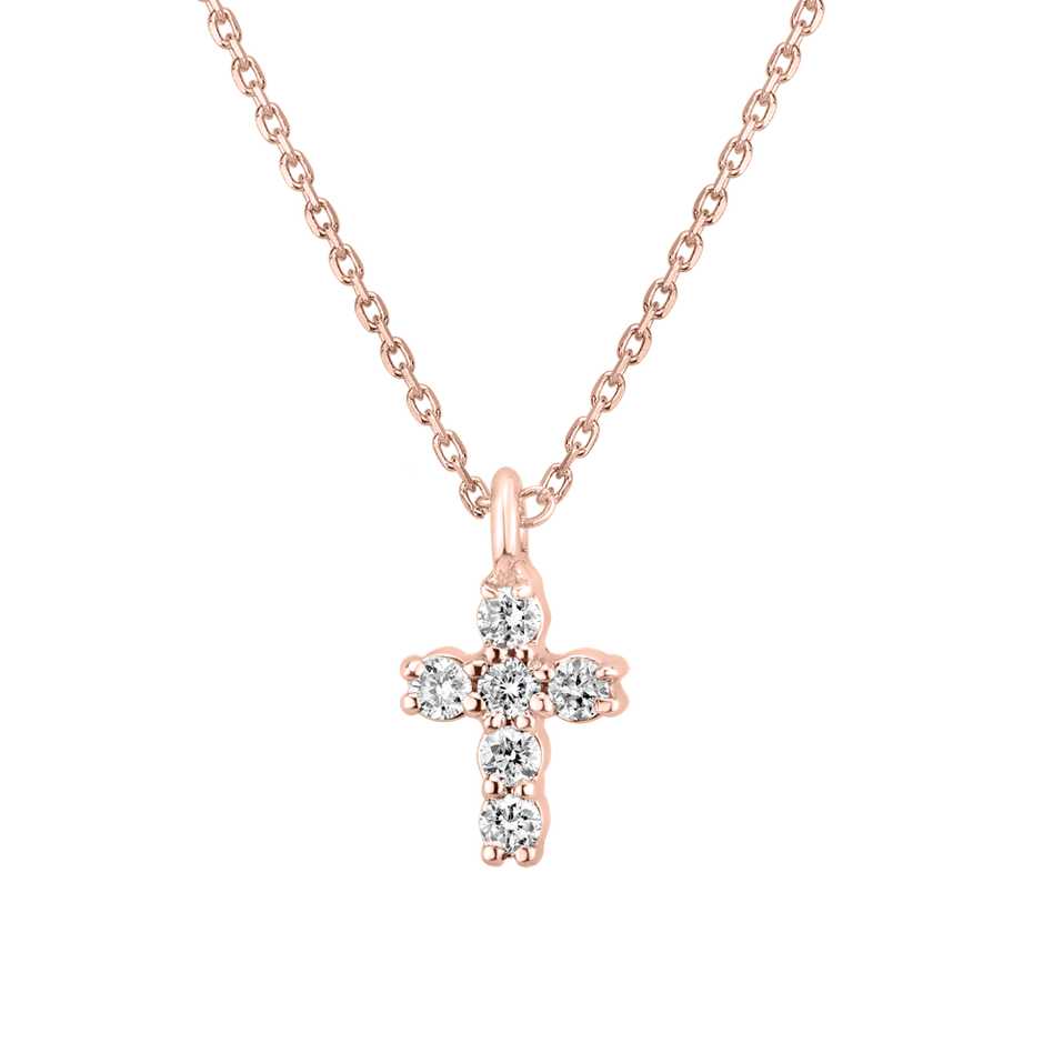 Diamond necklace Glossy Cross